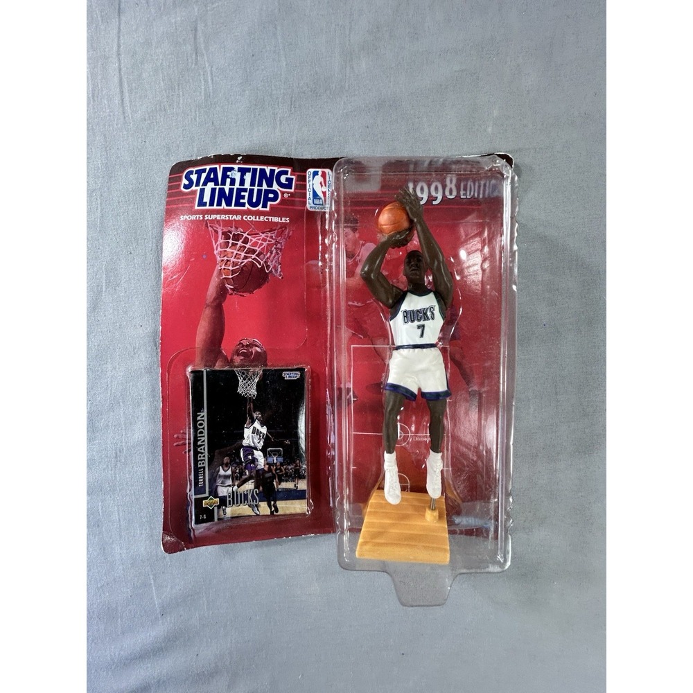 Terrell Brandon Milwaukee Bucks 1998 NBA Starting Lineup Action Figure Box Wear